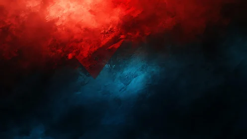 Dramatic Abstract Smoke with Red and Blue Lighting Effect.