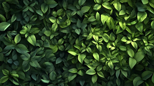 Gentle forest leaf wall glowing with soft morning light.
