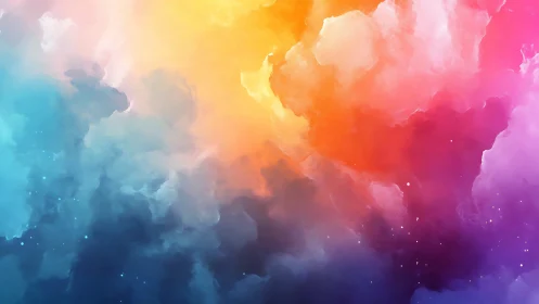 Spectral nebula gradient with volumetric cloud diffusion.