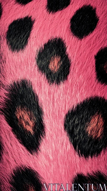 Pink fur surface with irregular black spotted pattern.
