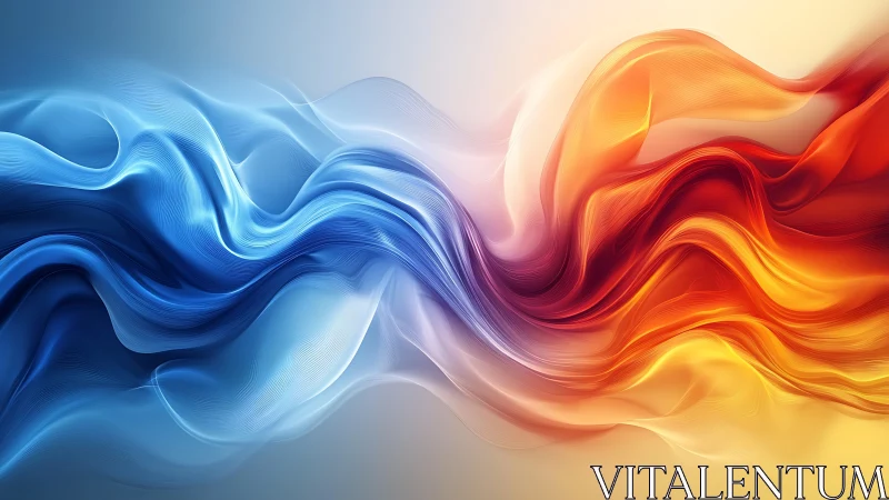 Blue and orange light waves flow across a soft gradient