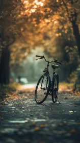 Vintage Bicycle Awaits Adventure in Golden Autumn Light