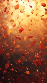 Autumn Leaves in Motion: Luminous Particle Flow Study.