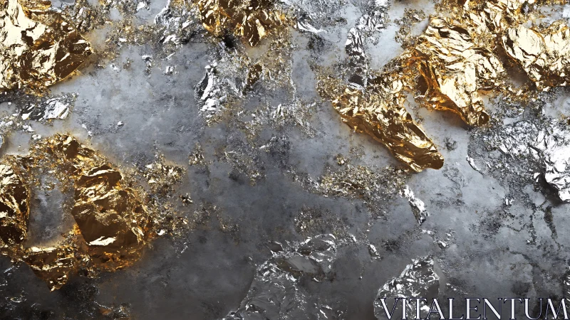 Foil constellations drift across a frozen metallic sky