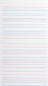 Wide view of lined notebook paper with red margins.