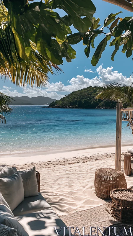 Tropical Coastal Composition: Crystalline Waters with Elevated Viewing Platform