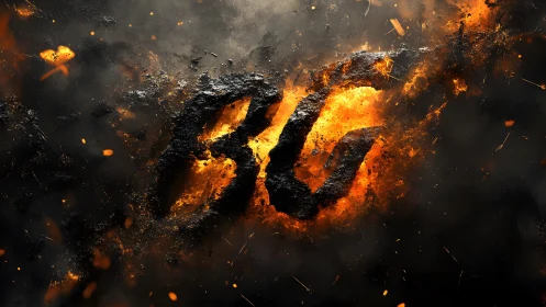 Fiery 3D BG Letters Erupting in Dramatic Explosion Effect.