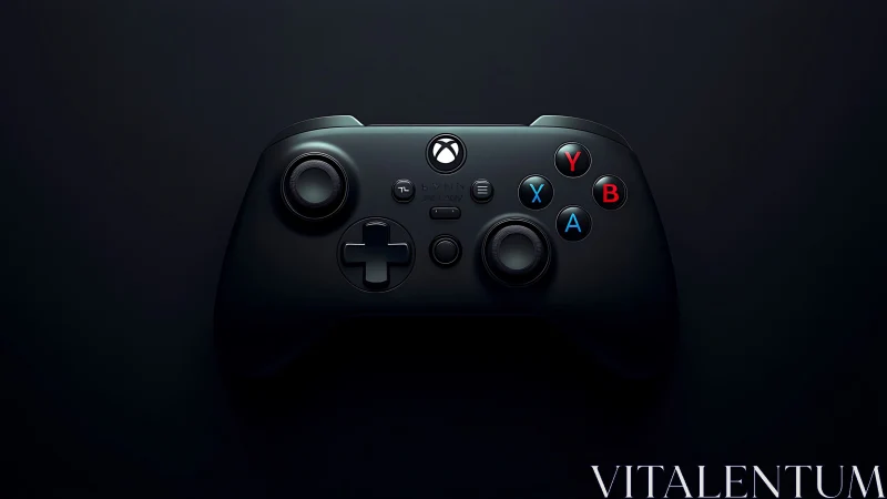 Xbox Series X controller rendered in black against dark background.
