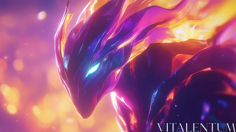 Luminous nebula spirit with molten prismatic armor gaze.