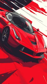 Aerodynamic hypercar illustration with dynamic vector motion fields.