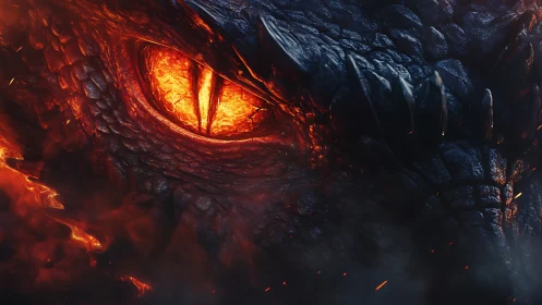 Thermally charged dragon eye macro under pyroclastic glare.