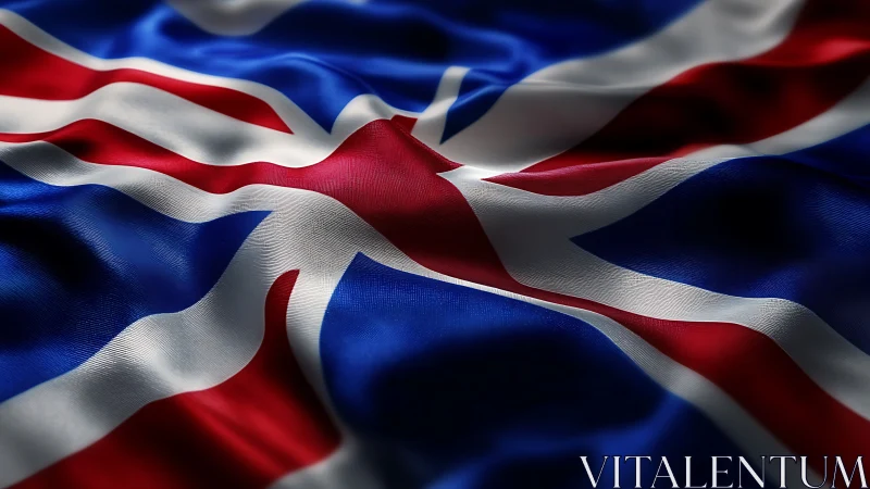 Shimmering Icelandic flag rendered in realistic folds.