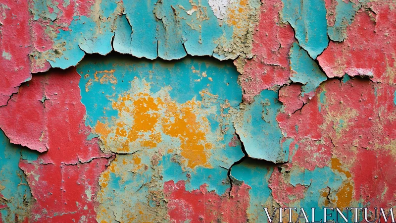 Peeling Colorful Paint Texture in Abstract Grunge Style.