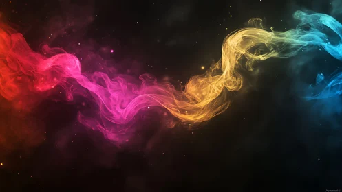 Chromatic energy ribbon in flowing abstract digital composition.