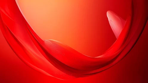 Vivid Red Abstract Wave in Modern Digital Art Style.