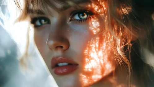 Close cropped portrait shows detailed eye and skin rendering