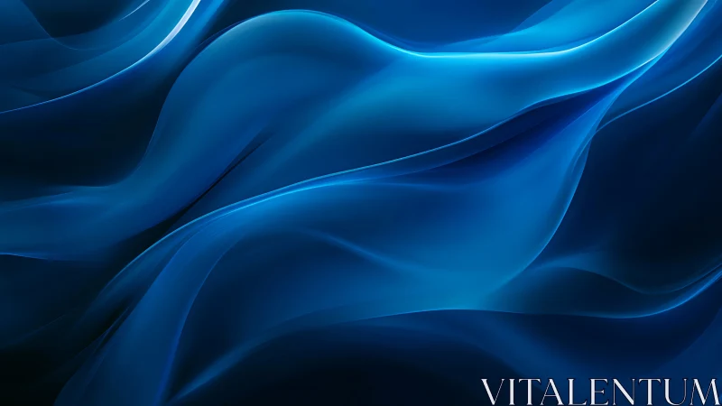 Layered translucent blue waveforms with luminous gradients