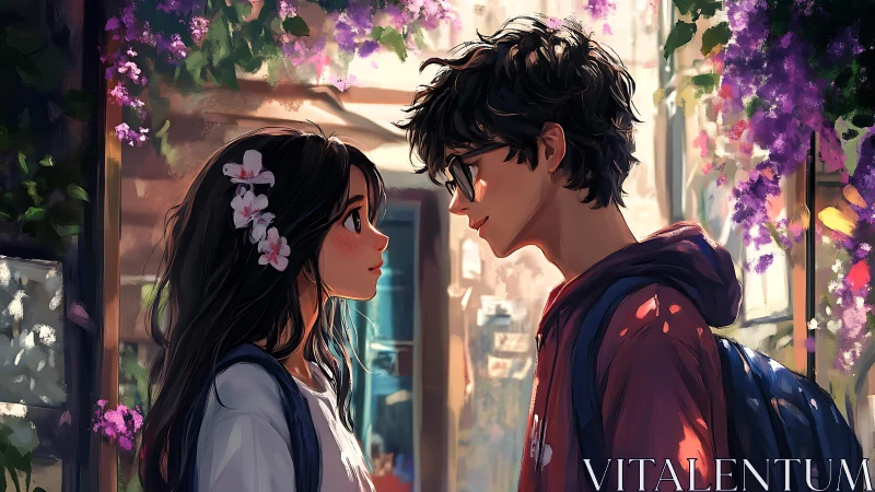 Blossom lane standoff between shy schoolyard daydreamers.