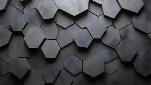 Layered dark hexagon wall design invites modern curiosity