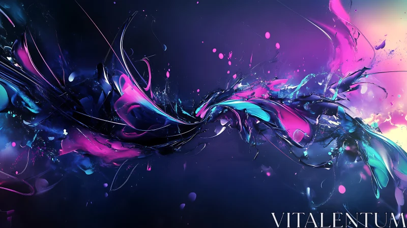 Neon fluid dynamics stream with magenta cyan energy ribbons