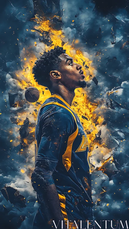 Flaming court dreams ignite around the focused basketball star