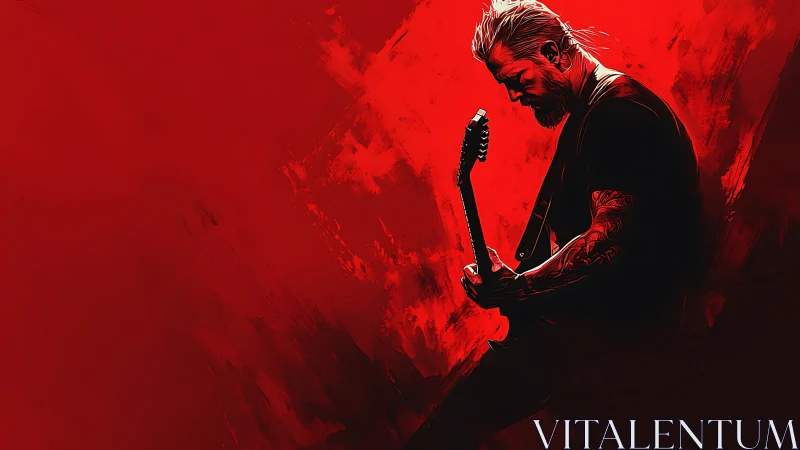 Scarlet soundstorm with a lone tattooed guitarist ignited.