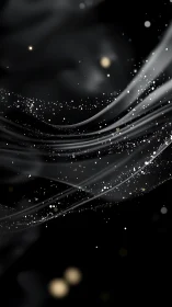 Gentle starry ribbons drifting across a midnight hush.