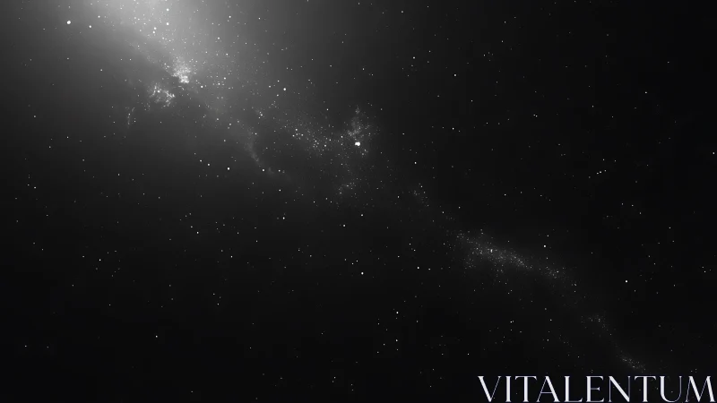 Star field shows dense galactic band crossing dark space