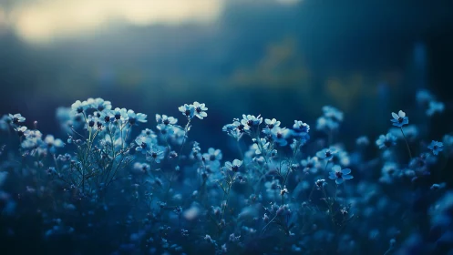 Shallow depth field bokeh composition displaying delicate flowering plants with luminous petals