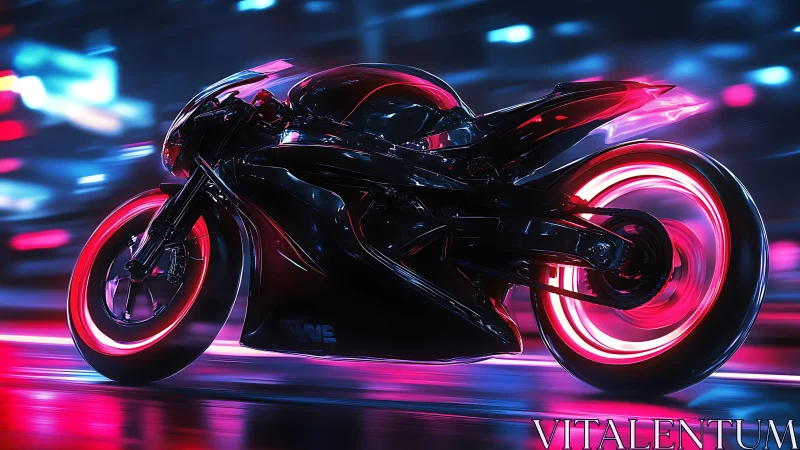 Neon storm racer slicing through electric midnight streets.