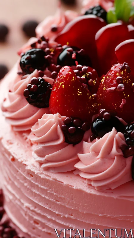Raspberry and Blackberry Frosted Celebration Cake.