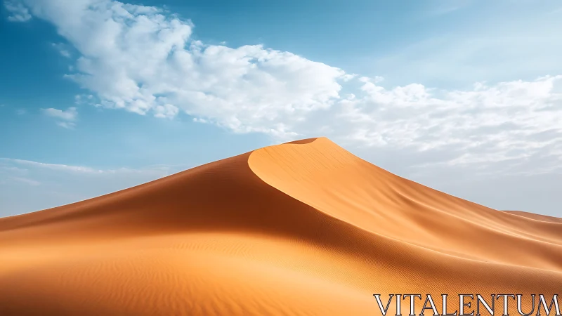 Photorealistic desert dune ridge under expansive sky study.