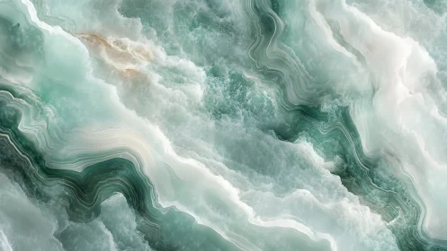 Marbled waves whisper between ocean foam and carved stone