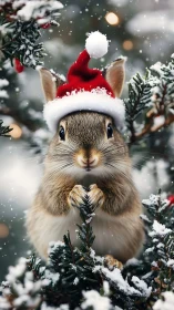 Santa-hatted woodland rabbit quietly steals the holiday spotlight