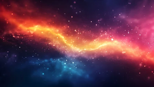 Radiant nebula band cuts across deep multicolor cosmos