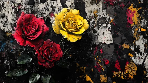 Roses Bloom Through Decay: Urban Floral Rebellion.