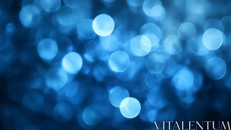 Abstract blue bokeh lights background with soft blurred circles.