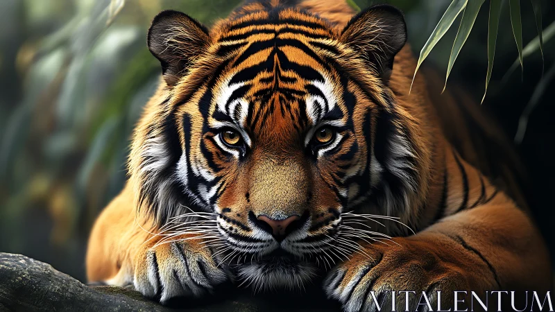 Predatory calm settles as the jungle-eyed tiger waits