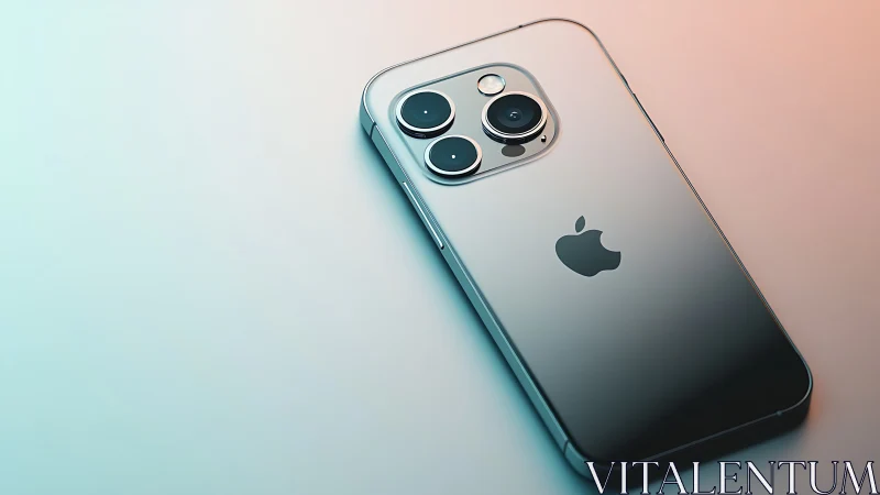 iPhone 14 Pro Max in Silver Against Gradient Backdrop.