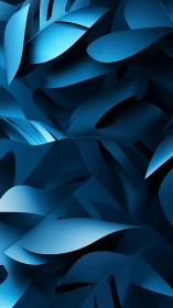 Midnight teal leaves fold into sculpted abstract waves.