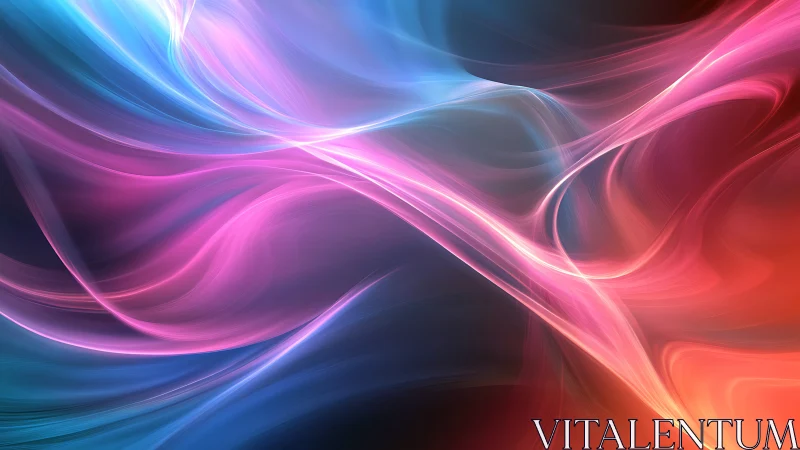 Chromatic light trails form flowing, translucent spectral waves