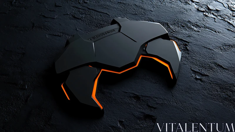 Futuristic crab shaped device glowing with ember light.