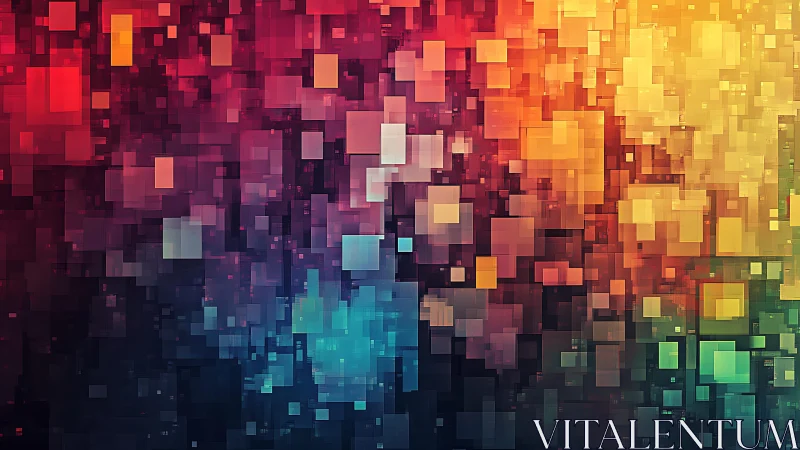 Vibrant abstract digital art with colorful geometric squares.