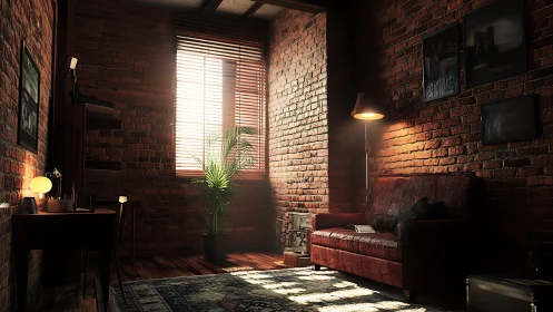 Sunlit brick refuge lets dust motes dance through quiet air