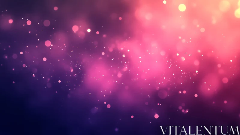 Abstract pink and purple bokeh lights background, dreamy digital art.