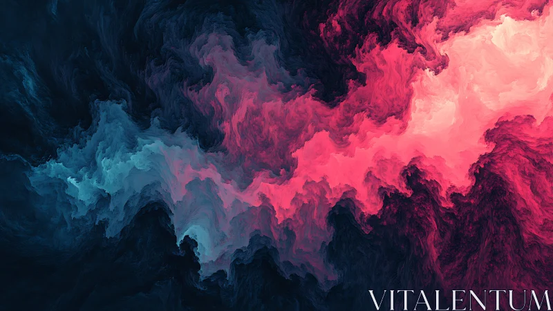 Vibrant nebula clouds collide in a glowing abstract cosmos