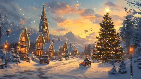 Snowy village unwraps Christmas light and quiet wonder