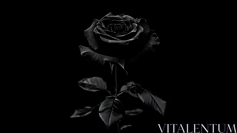 Midnight rose blooms quietly inside a velvet-black void