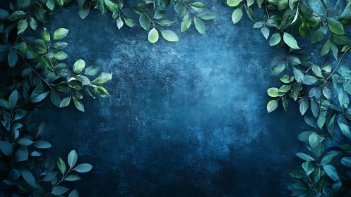 Midnight foliage frame circling a secret teal silence.