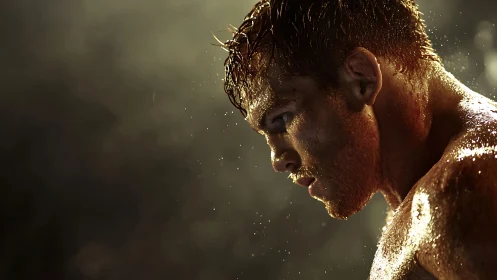 Determined Athlete Embraces the Rain's Challenging Glory